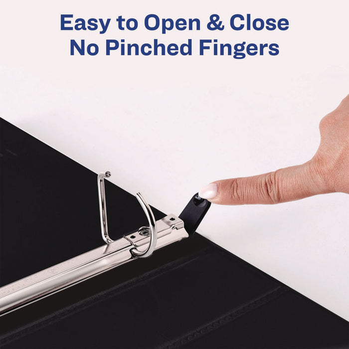 Heavy-Duty Non Stick View Binder with DuraHinge and Slant Rings, 3 Rings, 1.5" Capacity, 11 x 8.5, Black, (5400)