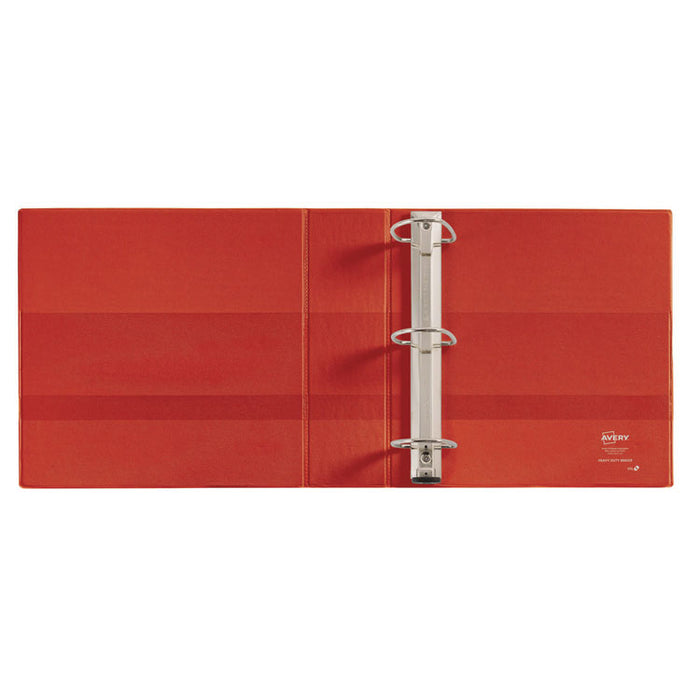Heavy-Duty View Binder with DuraHinge and Locking One Touch EZD Rings, 3 Rings, 3" Capacity, 11 x 8.5, Red