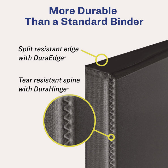 Heavy-Duty View Binder with DuraHinge and Locking One Touch EZD Rings, 3 Rings, 3" Capacity, 11 x 8.5, Red