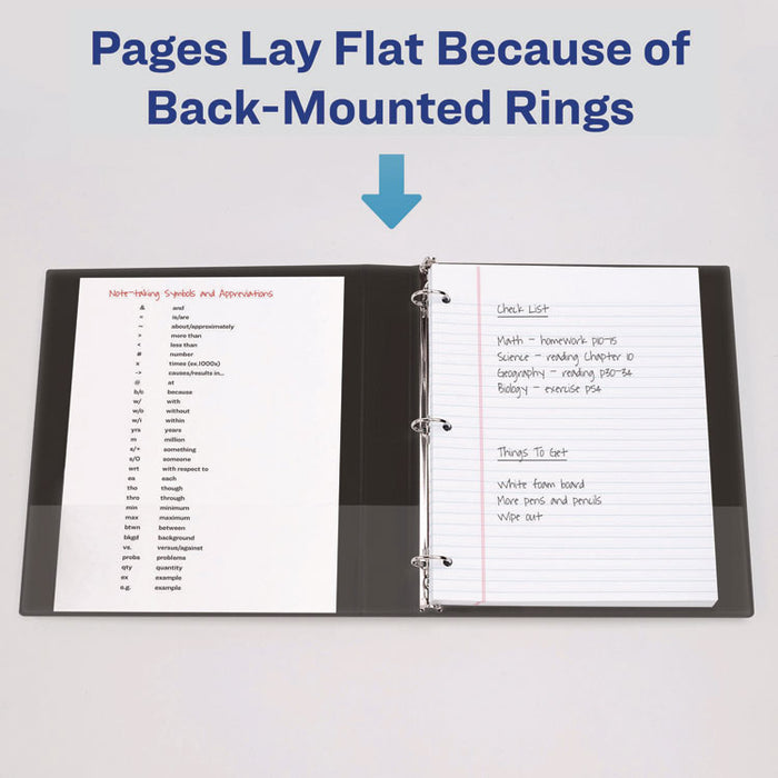 Heavy-Duty View Binder with DuraHinge and One Touch EZD Rings, 3 Rings, 1" Capacity, 11 x 8.5, Navy Blue