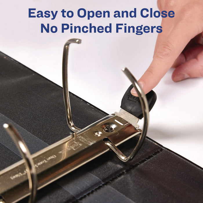 Heavy-Duty Non-View Binder with DuraHinge and Locking One Touch EZD Rings, 3 Rings, 4" Capacity, 11 x 8.5, Blue
