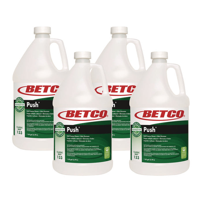 Green Earth Push Enzyme Multipurpose Cleaner, Mint Scent, 1 gal Bottle, 4/Carton