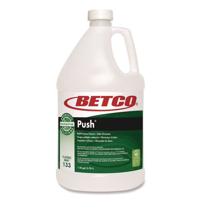 Green Earth Push Enzyme Multipurpose Cleaner, Mint Scent, 1 gal Bottle, 4/Carton