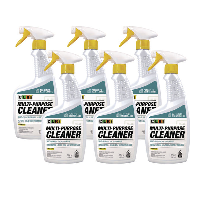 Multi-Purpose Cleaner, Lemon Scent, 32 oz Bottle, 6/Carton