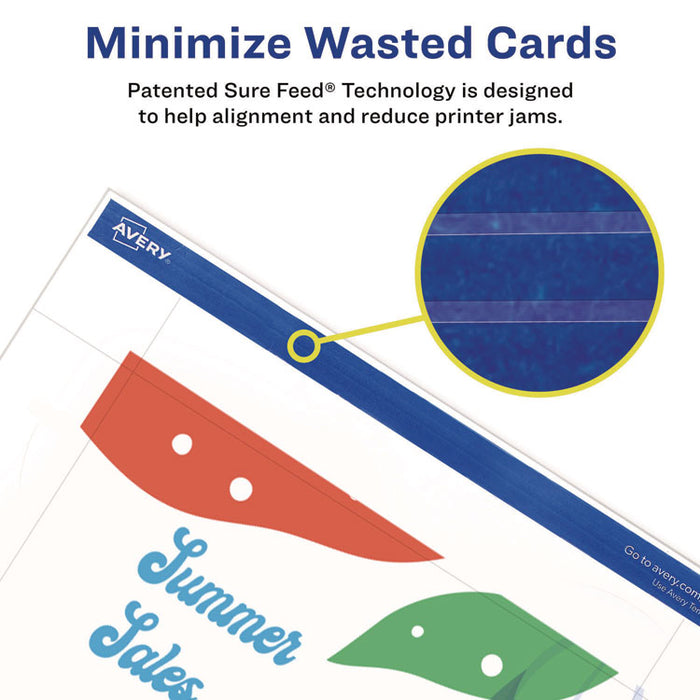 Printable Postcards, Laser, 80 lb, 4 x 6, Matte White, 100 Cards, 2/Cards/Sheet, 50 Sheets/Box