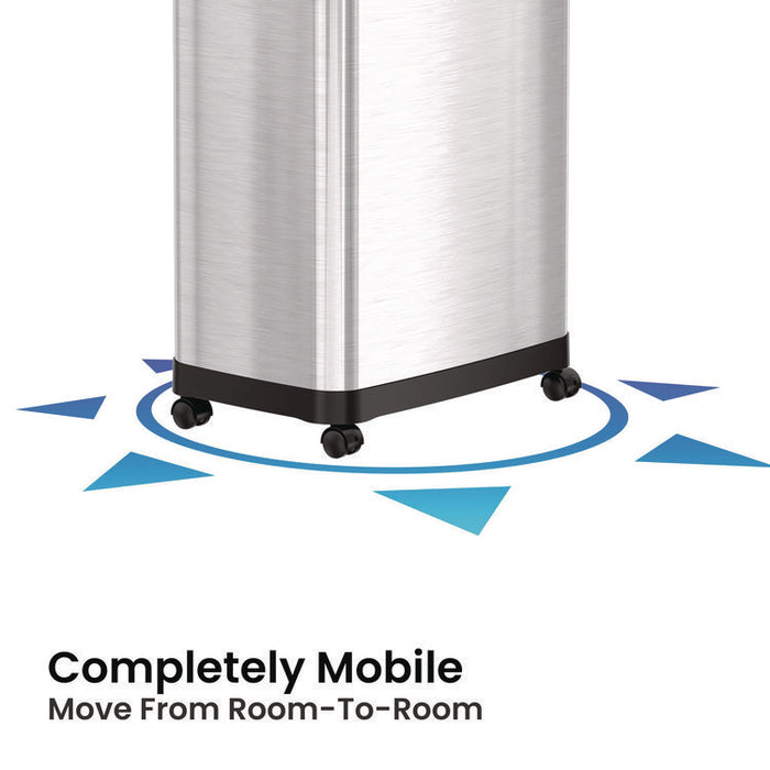 Dual Push Door Trash Can, 24 gal, Stainless Steel, Silver/Black
