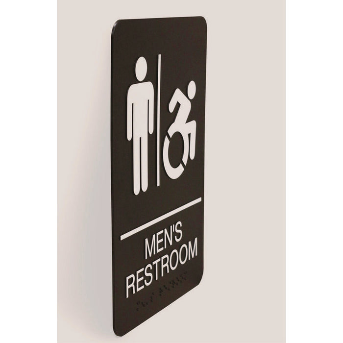 ADA Sign, Men's Restroom, 6 x 9, Black Face, White Graphics
