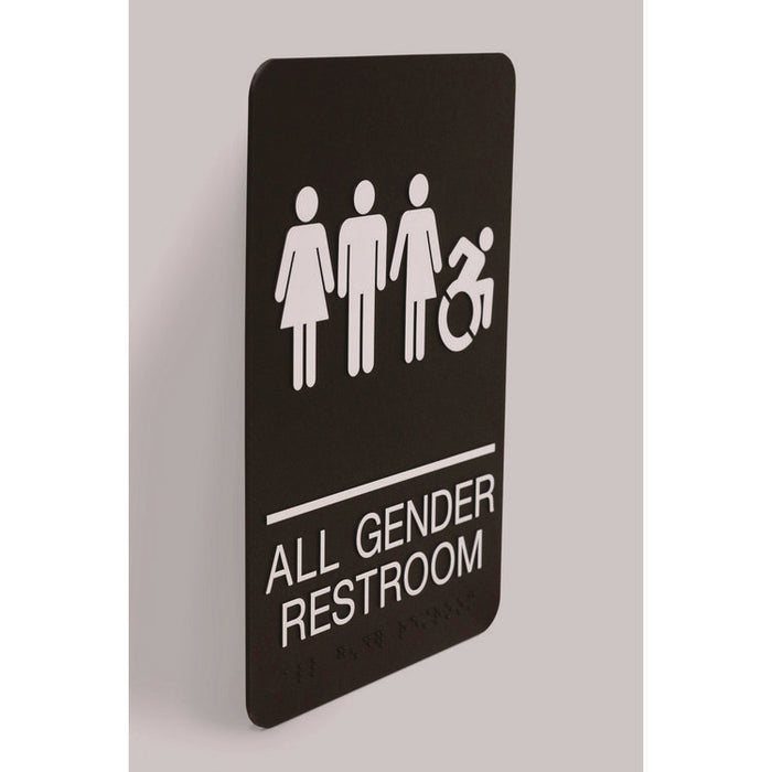 ADA Sign, All Gender Restroom, 6 x 9, Black Face, White Graphics