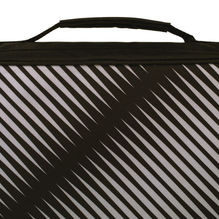 Zipper Binder, 3 Rings, 2" Capacity, 11 x 8.5, Black/Gray Zebra Print Design