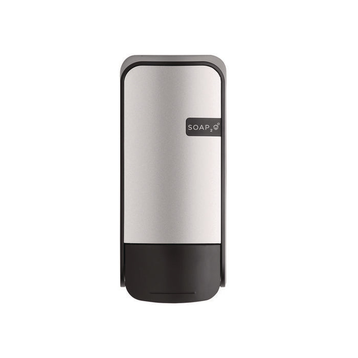 Wall-Mounted Dispenser, 1,000 mL, 5 x 5 x 11, Black/Faux Stainless Steel