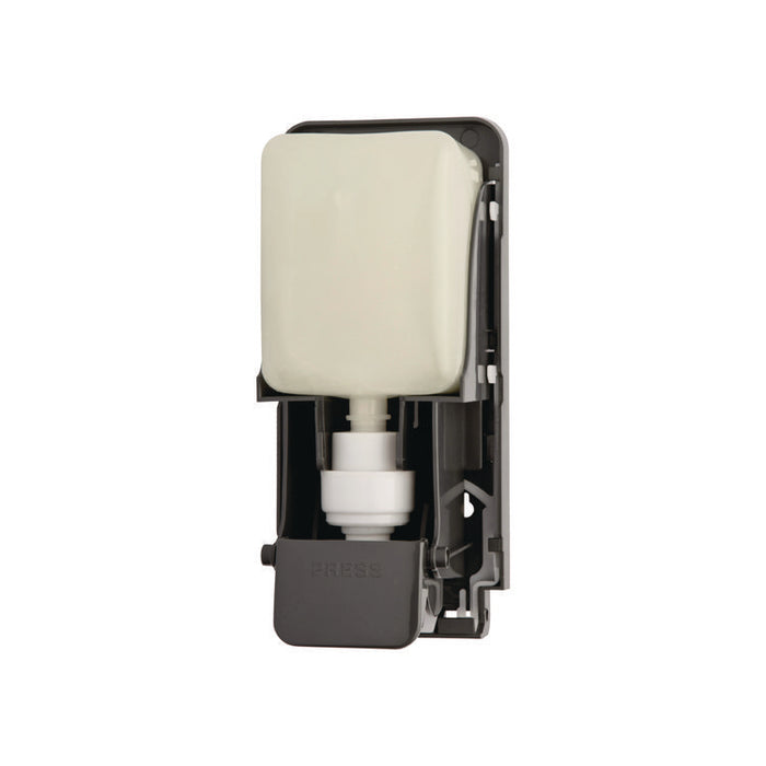 Wall-Mounted Dispenser, 1,000 mL, 5 x 5 x 11, Black/Faux Stainless Steel