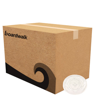 PET Cold Cup Straw-Slot Lids, Fits 9 oz Squat/12 oz Cold Cups, Plastic, Clear, 1,000/Carton