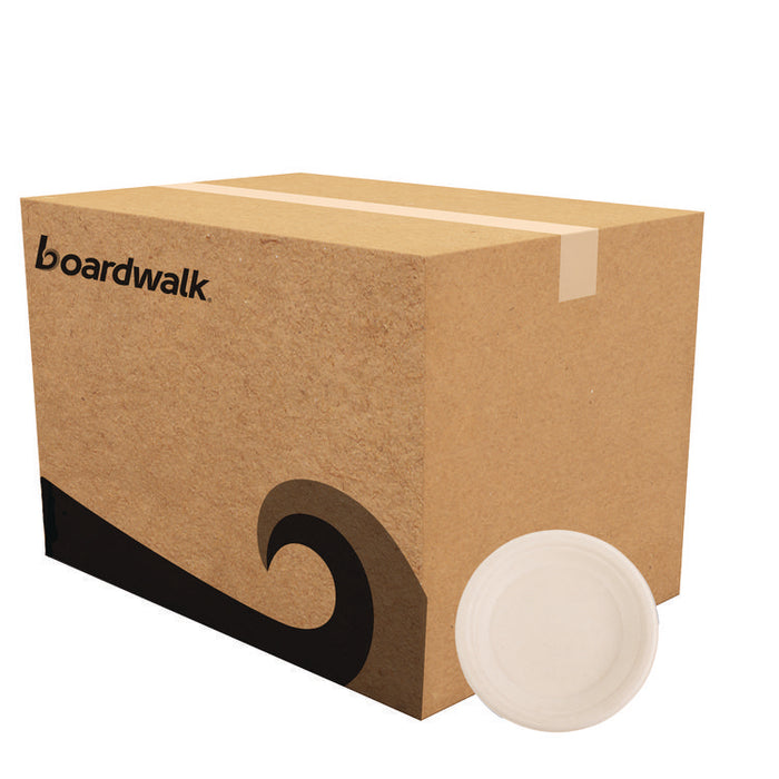 Bagasse PFAS-Free Dinnerware, Plate, Sugarcane, 6" dia, Tan, 1,000/Carton