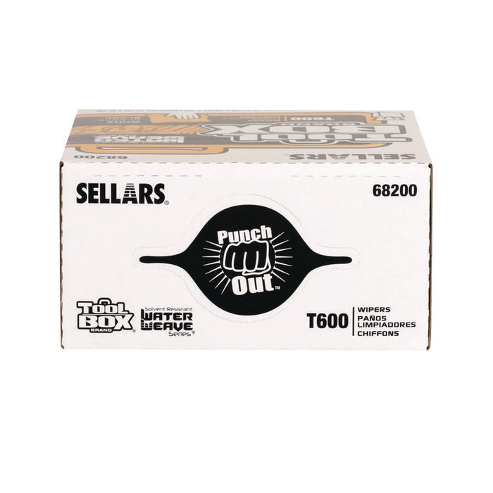 TOOLBOX WaterWeave T600 Wipers, 1-Ply, 8.27 x, 16.5, White, 126 Sheets/Box, 10 Boxes/Carton