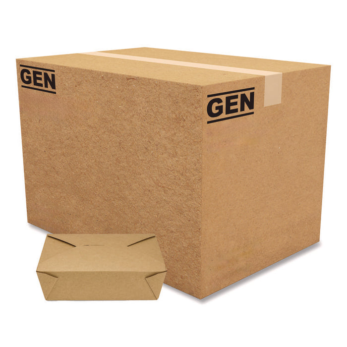 Reclosable Kraft Take-Out Box, 76 oz, 8.58 x 6.28 x 2.4, Brown, Paper, 200/Carton