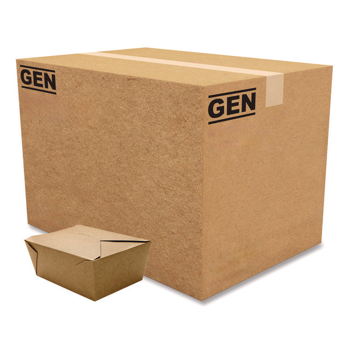 Reclosable Kraft Take-Out Box, 110 oz, 8.93 x 6.65 x 3.5, Brown, Paper, 160/Carton