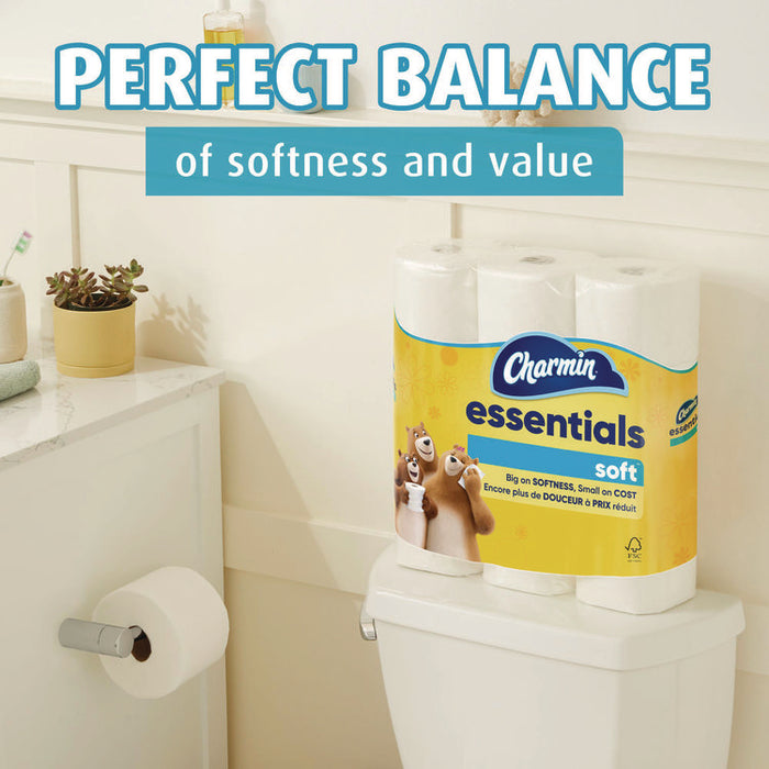 Essentials Soft Bathroom Tissue, Septic Safe, 2-Ply, White, 330 Sheets/Roll, 12 Rolls/Pack, 4 Packs/Carton