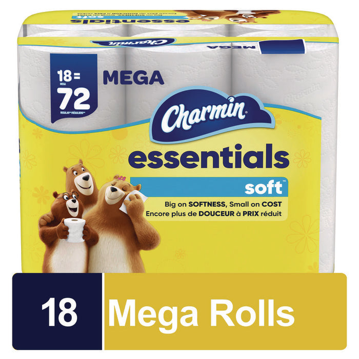Essentials Soft Bathroom Tissue, Septic Safe, 2-Ply, White, 330 Sheets/Roll, 18 Rolls/Carton
