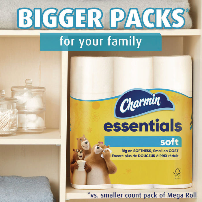 Essentials Soft Bathroom Tissue, Septic Safe, 2-Ply, White, 330 Sheets/Roll, 18 Rolls/Carton