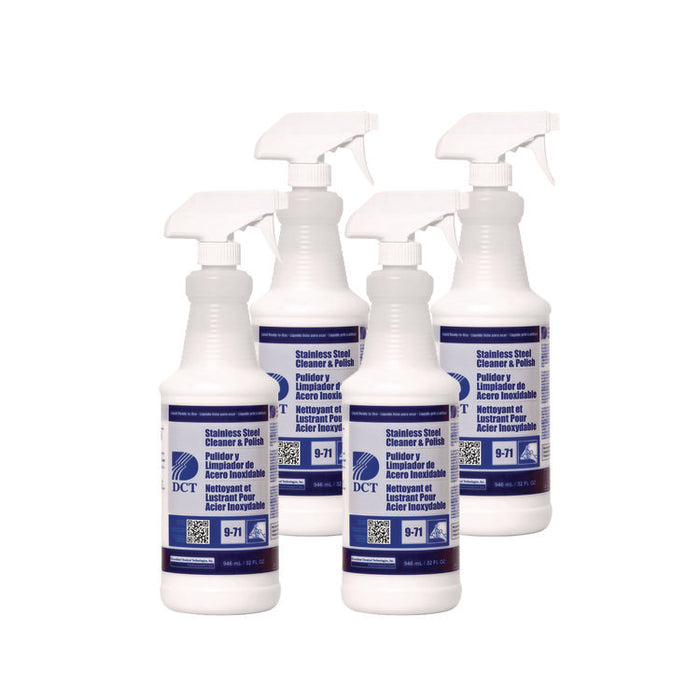 Stainless Steel Cleaner and Polish RLQ, 32 oz Spray Bottle, 4/Carton