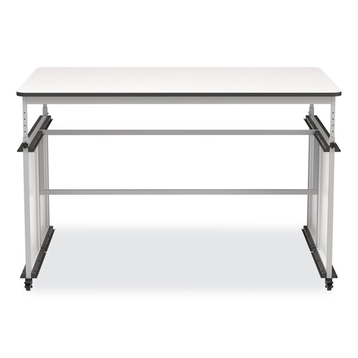 MBS Classroom Science Lab Makerspace Table, Rectangular, 60.25 x 39.25 x 38, White Top, Gray Base/Legs