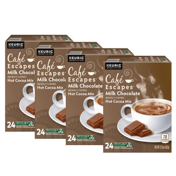 Cafe Escapes Milk Chocolate Hot Cocoa K-Cups, 96/Carton
