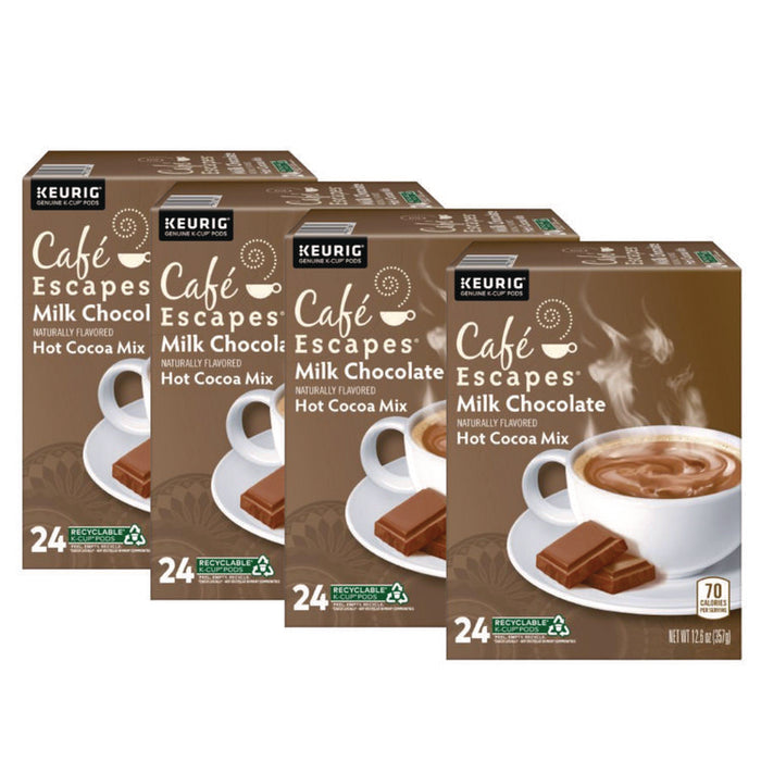 Cafe Escapes Milk Chocolate Hot Cocoa K-Cups, 96/Carton