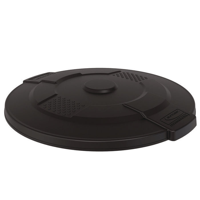 55-Gallon Utility Trash Can Lid, 28.25 x 26.75 x 3, Black