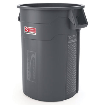 Utility Trash Can, 56.9 gal, Plastic, Gray