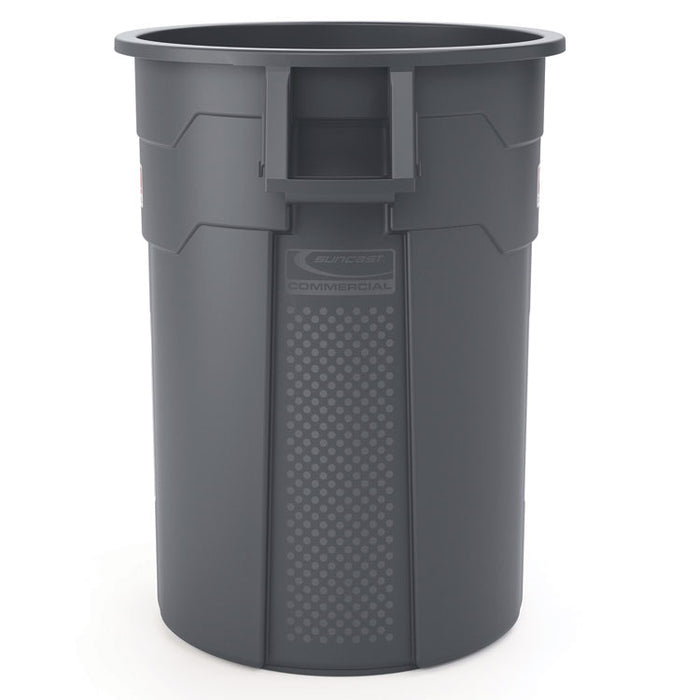 Utility Trash Can, 56.9 gal, Plastic, Gray