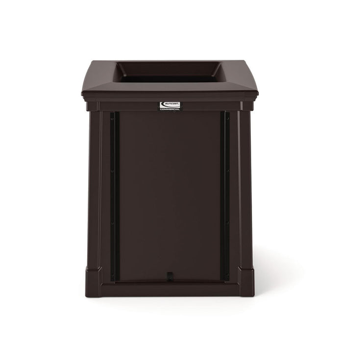 Resin Customizable Garbage Can with Open Lid, 34.4 gal, Plastic, Java