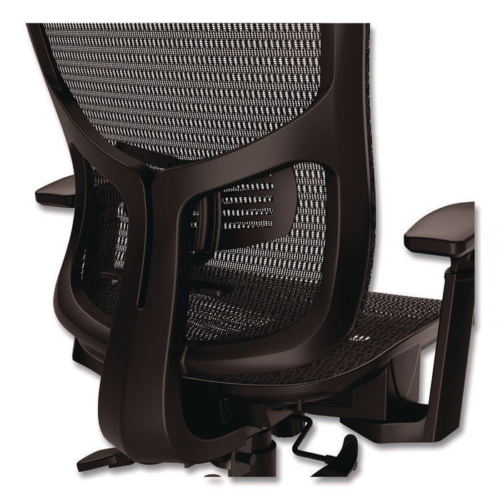 Alera Hollins Ergonomic Mesh Swivel Task Chair, Supports Up to 275lb, 18.57 to 22.54 Seat Height, Black Seat/Back, Black Base
