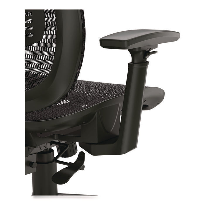 Alera Hollins Ergonomic Mesh Swivel Task Chair, Supports Up to 275lb, 18.57 to 22.54 Seat Height, Black Seat/Back, Black Base