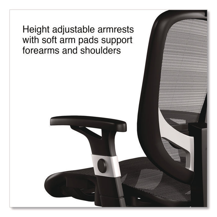 Alera Minerva Ergonomic Mesh Swivel Task Chair, Supports Up to 275lb, 17.24 to 20.98 Seat Height, Gray Seat/Back, Silver Base