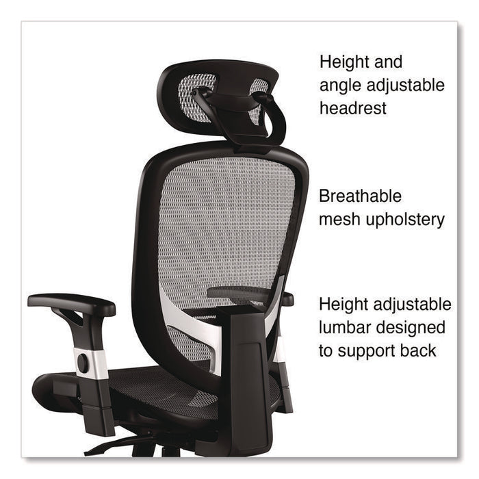 Alera Minerva Ergonomic Mesh Swivel Task Chair, Supports Up to 275lb, 17.24 to 20.98 Seat Height, Gray Seat/Back, Silver Base