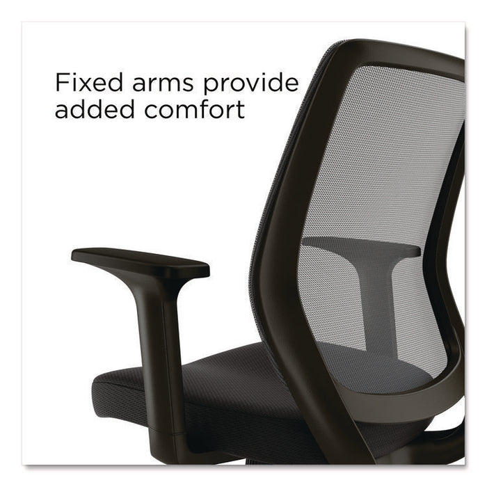 Alera Wessex Ergonomic Fabric Mesh Swivel Task Chair, Supports Up to 275lbs, 17.09 to 20.83 Seat Height, Black Seat/Back/Base