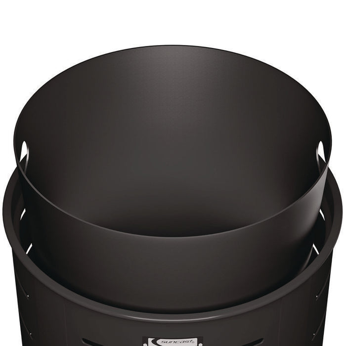 Outdoor Decorative Metal Trash Can with Metal Lid with Ash Bonnet, 35.38 gal, Metal, Black