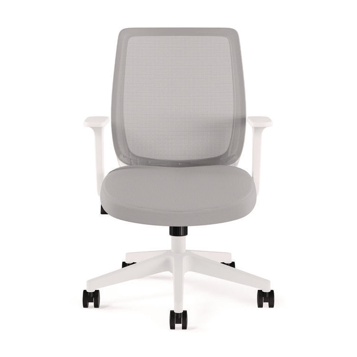 Alera Wessex Ergonomic Fabric Mesh Swivel Task Chair, Supports 275 lb, 17.09 to 20.83 Seat Height, Gray Seat/Back, White Base