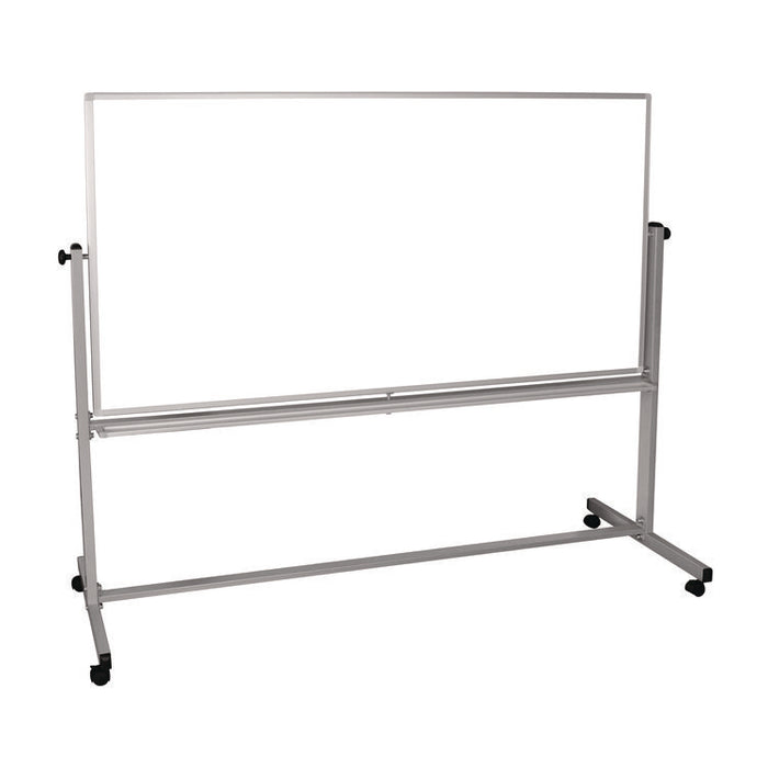 Mobile Magnetic Whiteboard, 72" x 40", White Surface, Silver Aluminum Frame