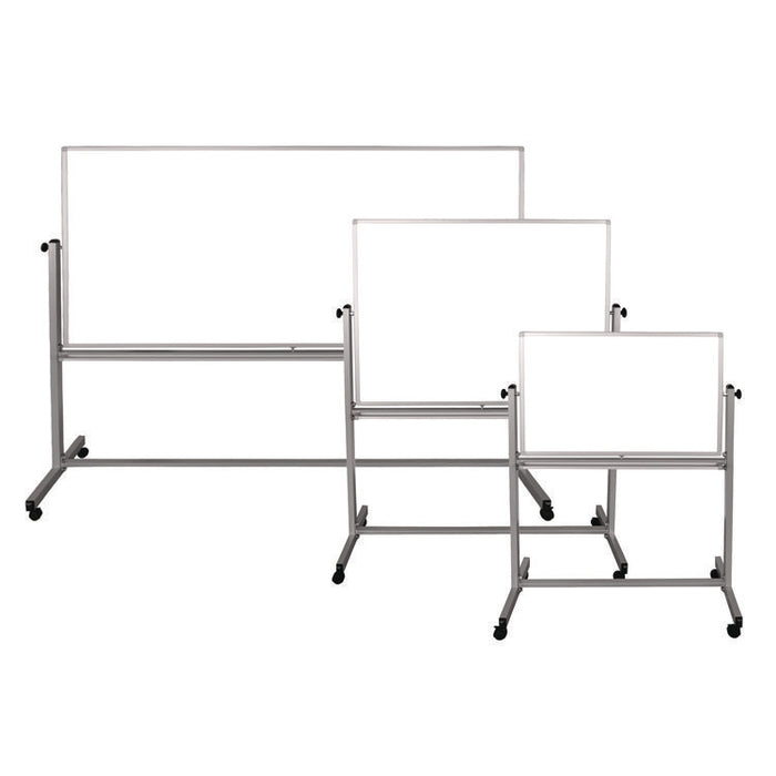 Mobile Magnetic Whiteboard, 72" x 40", White Surface, Silver Aluminum Frame