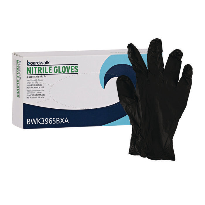 396 Series Disposable General-Purpose Nitrile Gloves, Powder-Free, Small, 4.4 mil Thick, 9.5" Long, Black, 100/BX, 10 BX/CT