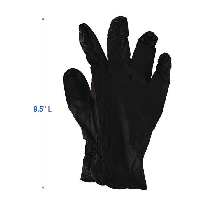 396 Series Disposable General-Purpose Nitrile Gloves, Powder-Free, Small, 4.4 mil Thick, 9.5" Long, Black, 100/Box