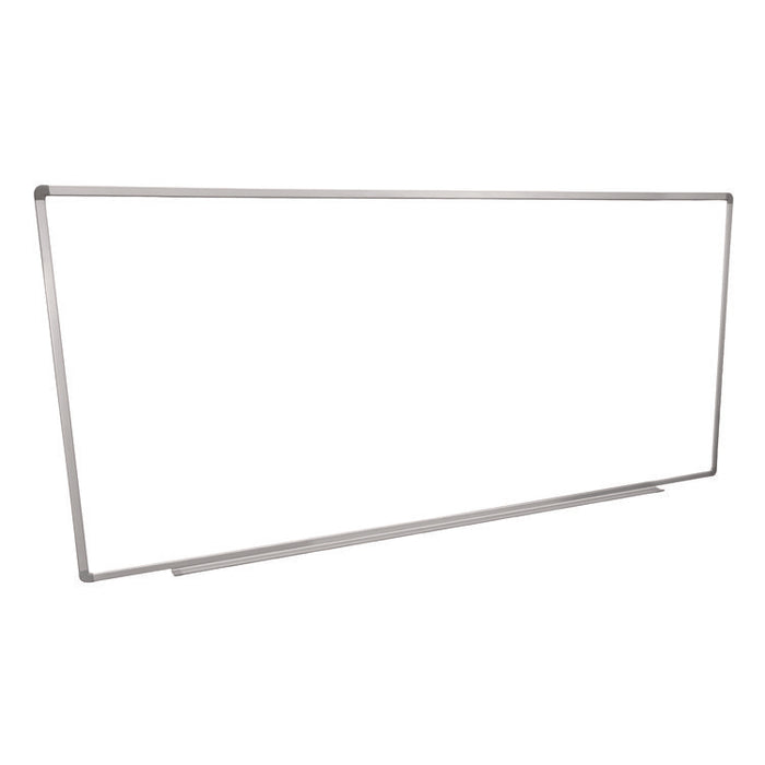 Wall-Mounted Magnetic Whiteboard, 96" x 40", White Surface, Silver Aluminum Frame