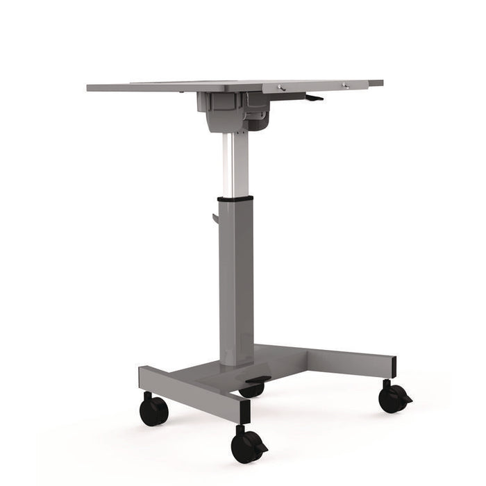Pneumatic Adjustable Height Flip Top Student Desk, 27.5 x 19.5 x 26.25 to 42, White/Gray