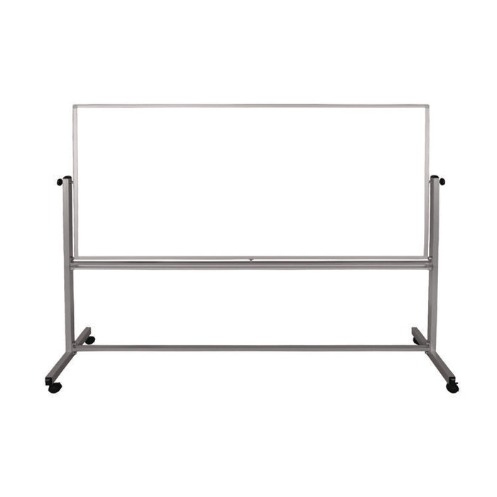 Mobile Magnetic Whiteboard, 96" x 40", White Surface, Silver Aluminum Frame