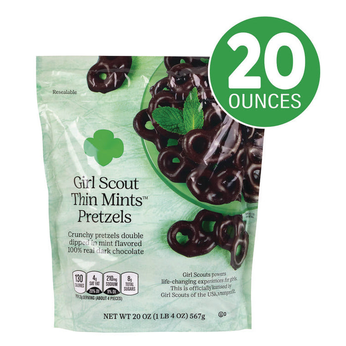 Thin Mints Pretzels, Mint Chocolate, 20 oz Bag