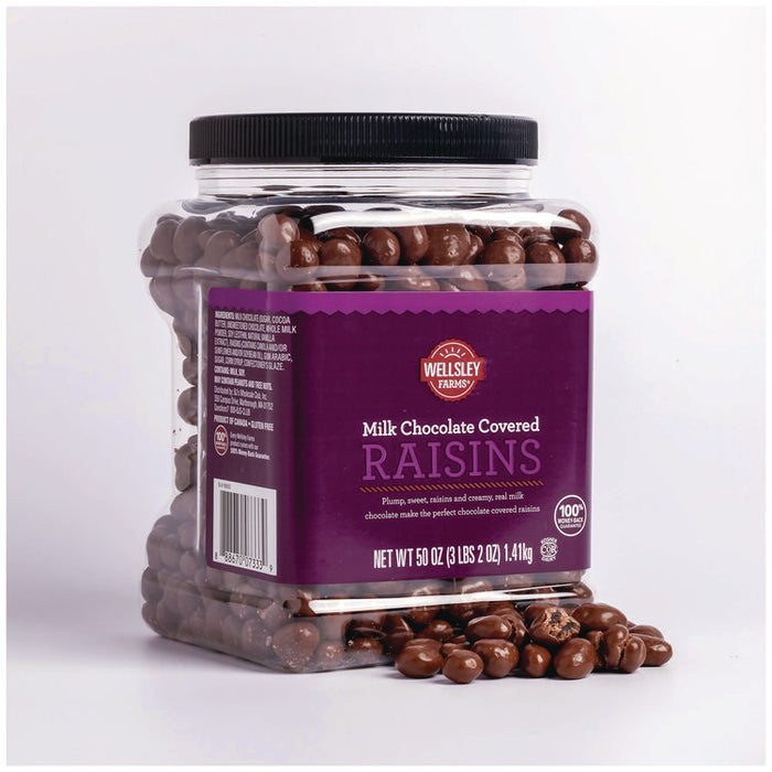 Milk Chocolate Covered Raisins, 50 oz Jar