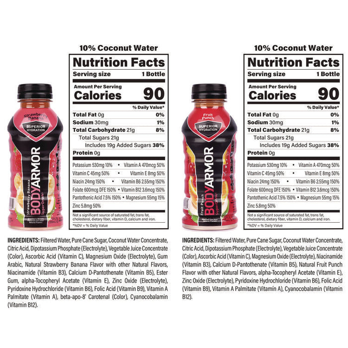 BASE Sports Drink Variety Pack, Assorted Flavors, 12 oz Bottle, 24/Carton