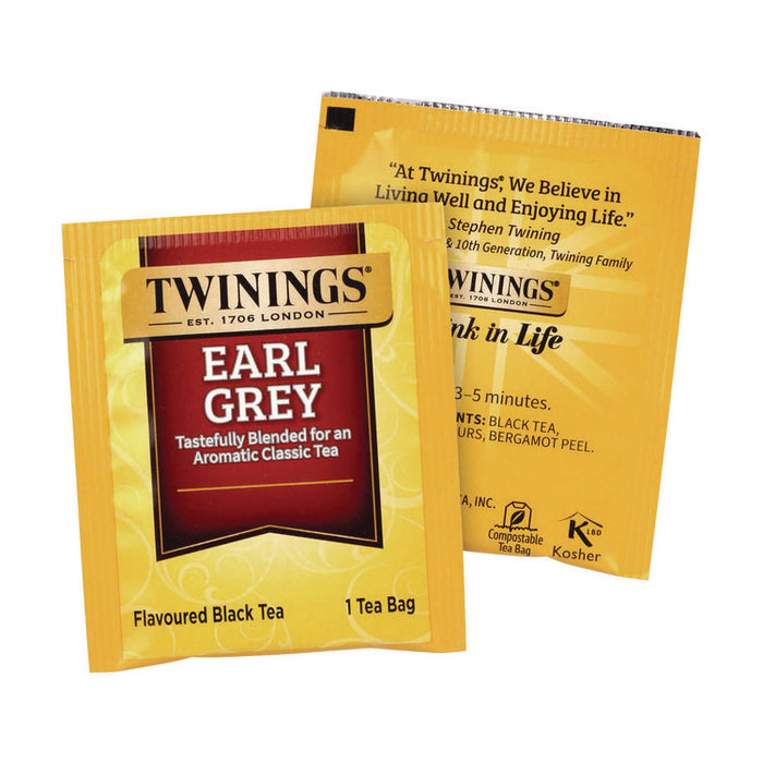 Tea Bags, Earl Grey, Individually Wrapped, 100/Carton