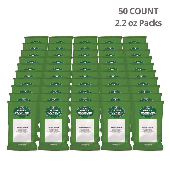 French Vanilla Coffee Fraction Packs, 2.2 oz, 50/Carton